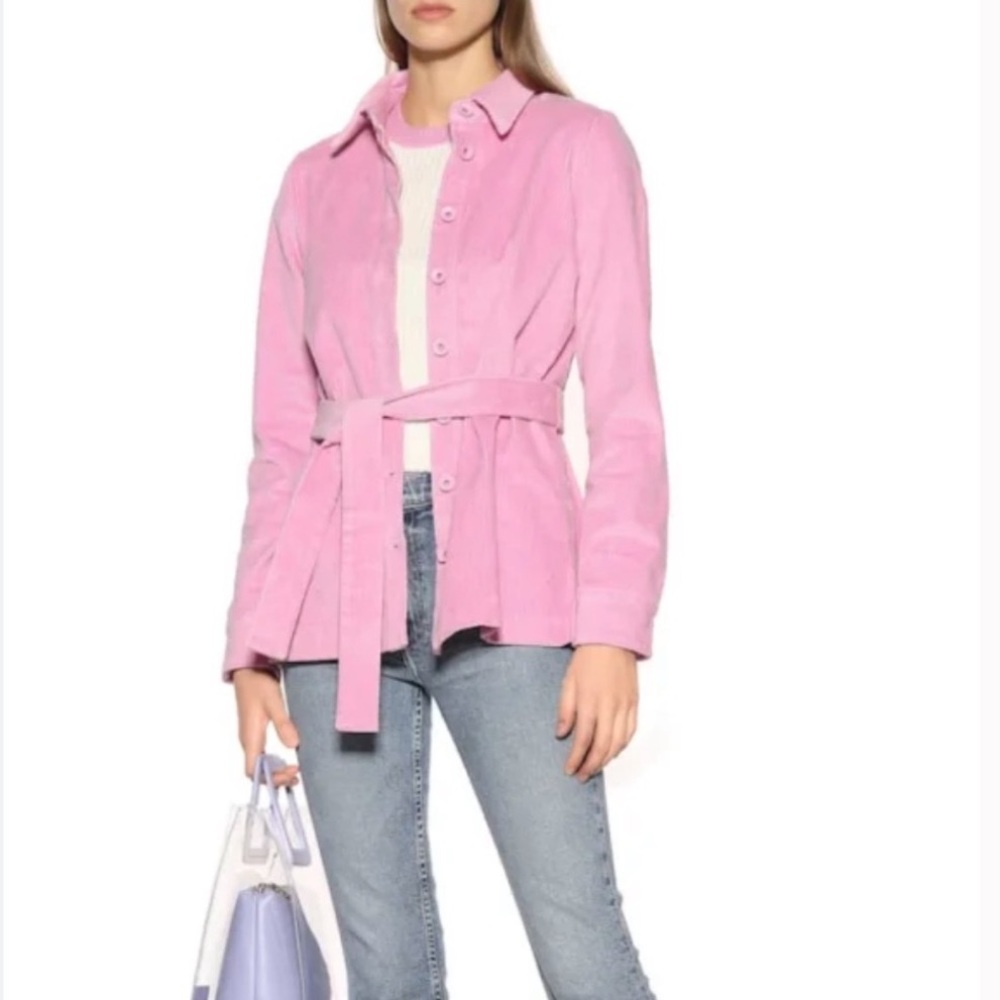 ⬆️ STAUD Pink Hayley Corduroy Shirt Jacket Shacket